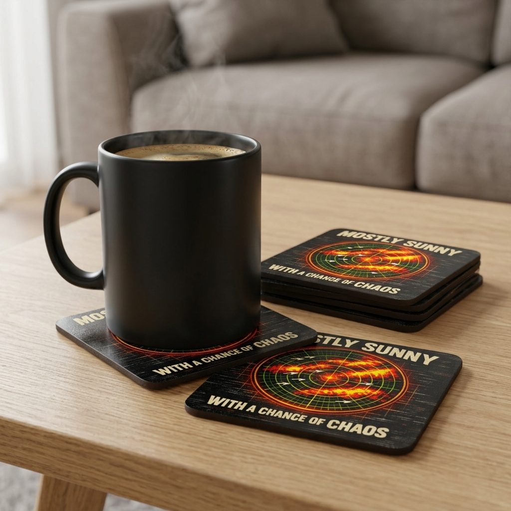 Meteorologist coaster set mockup