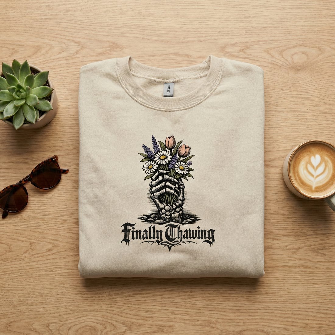 Spring design flat-lay mockup